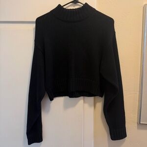 Black Wilfred Cropped Mock Neck Sweater